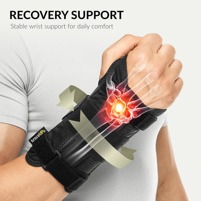 Carpal Tunnel Wrist Brace - Metal Wrist Splint for Hand and Wrist Support, Tendonitis Arthritis Pain Relief
