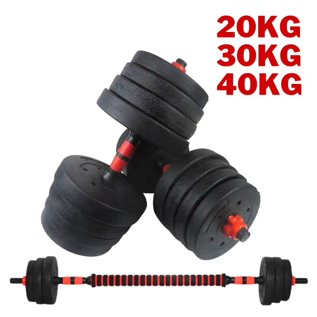 Exersci Adjustable Dumbbell Barbell Weights Set 20-40Kg with Kettlebell Option
